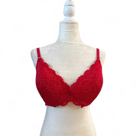 Smart and Sexy Red Lace Push-Up Bra Size 40D - Picture 1 of 6